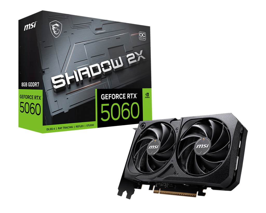 MSI GEFORCE RTX 5060 SHADOW 2X OC 8GB GRAPHIC CARD