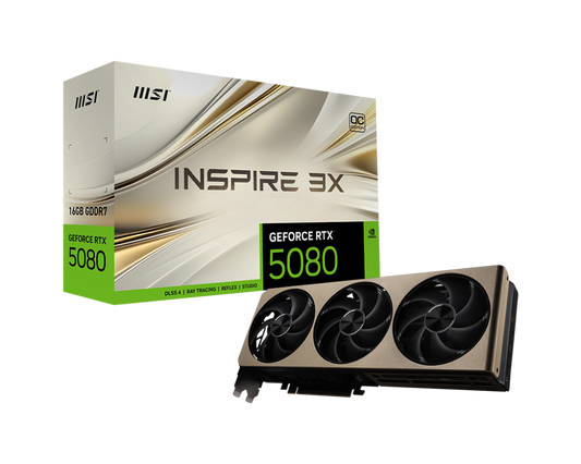 MSI RTX 5080 INSPIRE 3X OC 16GB GDDR7 GRAPHICS CARD