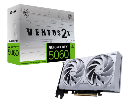 MSI GEFORCE RTX 5060 VENTUX 2X OC 8GB WHITE GRAPHIC CARD