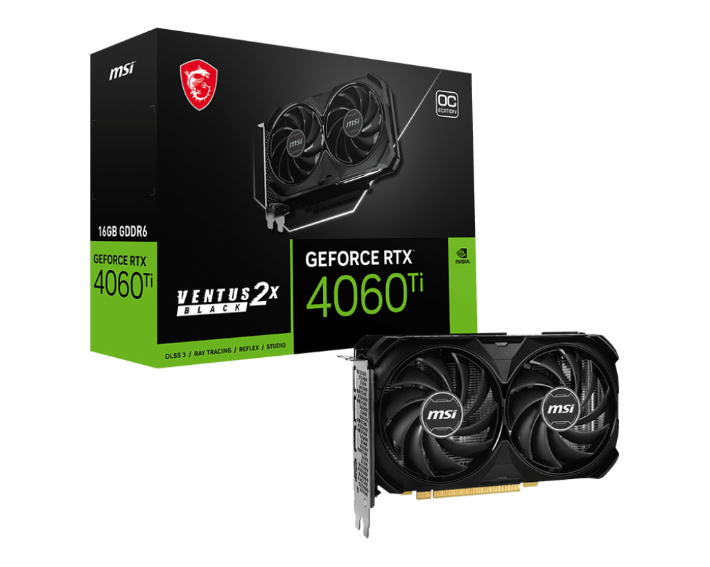 MSI GEFORCE RTX 4060 TI 16GB VENTUS 2X OC GRAPHIC CARD