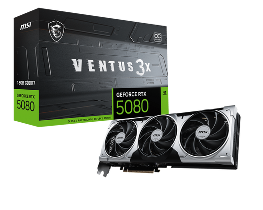 MSI RTX 5080 VENTUS 3X OC PLUS 16GB GDDR7 GRAPHICS CARD