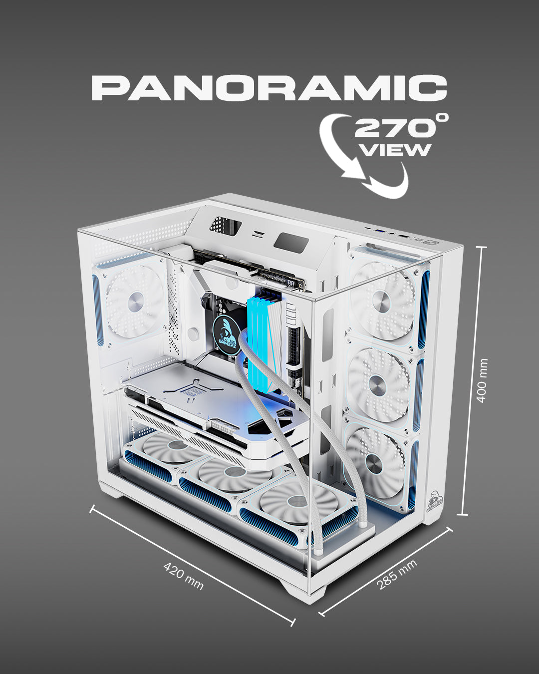 TAG Gamerz Orion Gaming Mid Tower Cabinet White