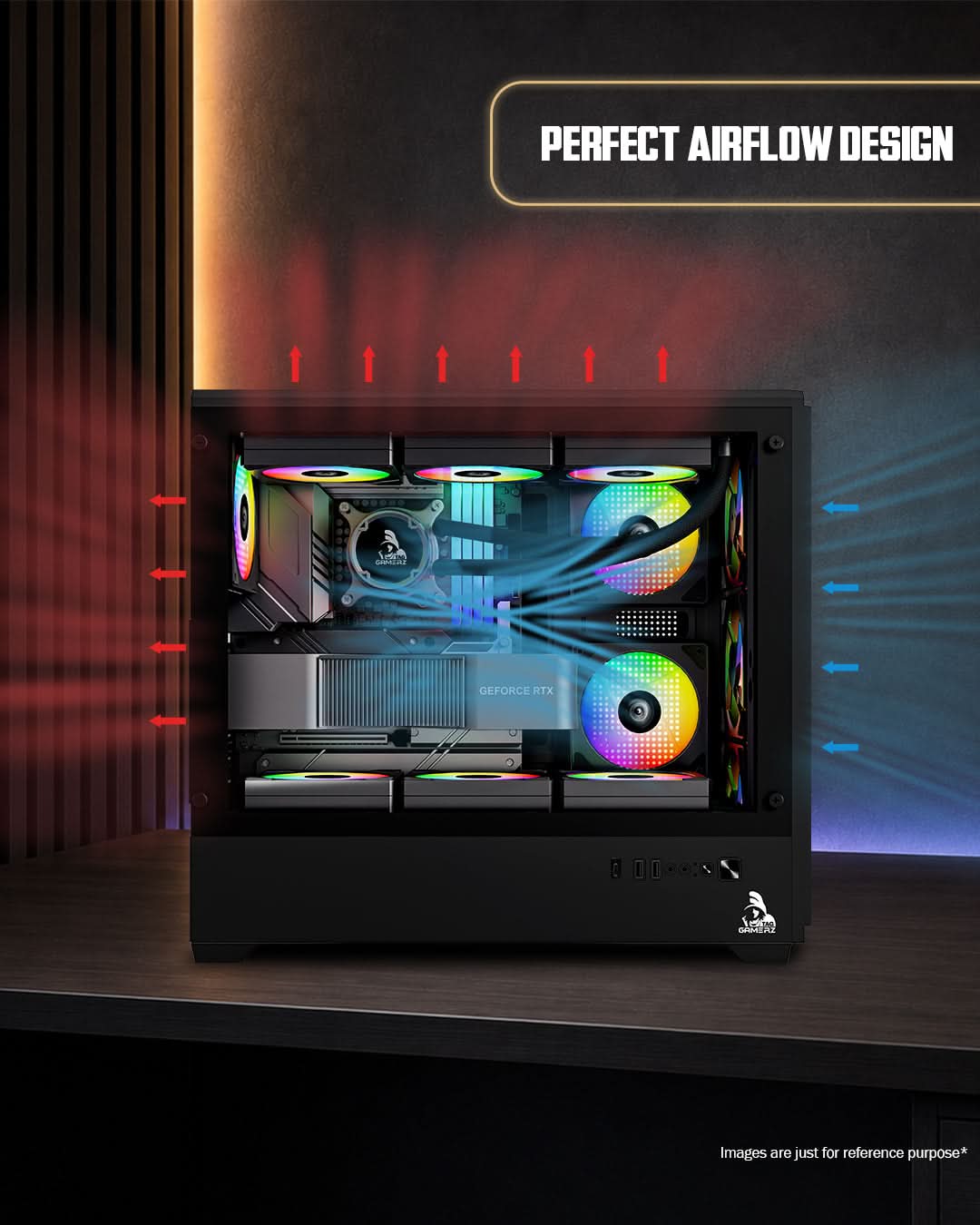 TAG Gamerz Nebula Gaming Mid Tower Cabinet Black