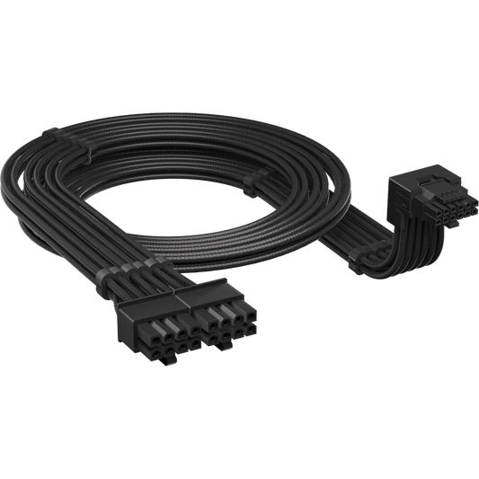 CORSAIR RIGHT ANGLED EMBOSSED 12VHPWR CABLE, TYPE-4, 650MM, BLACK, STYLE B