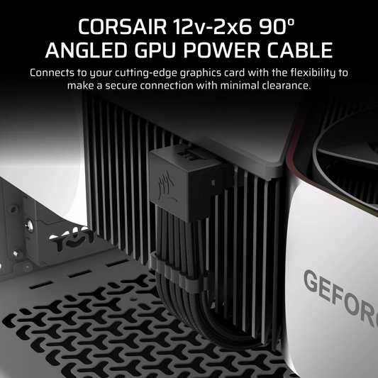 CORSAIR RIGHT ANGLED EMBOSSED 12VHPWR CABLE, TYPE-4, 650MM, BLACK, STYLE B