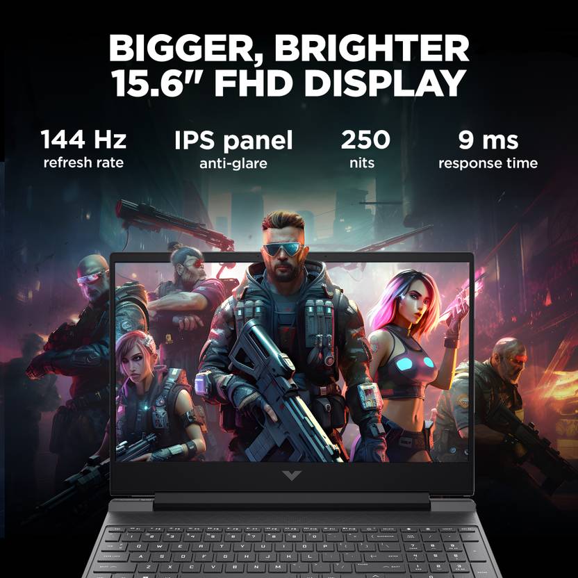 HP VICTUS INTEL CORE I5 13TH GEN 13420H - (16 GB/512 GB SSD/WINDOWS 11 HOME/6 GB GRAPHICS/NVIDIA GEFORCE RTX 4050/144 HZ) 15-FA2381TX GAMING LAPTOP
