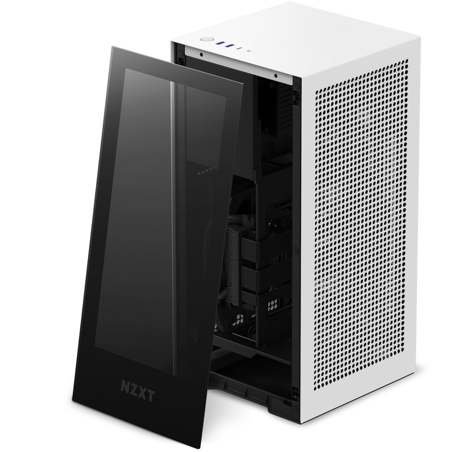 NZXT H1 VERSION2 2022 WHITE COLOR WITH 140MM LIQUID COOLER WITH PCIE GEN.4 EXTENDER (CS-H11BW-IN)