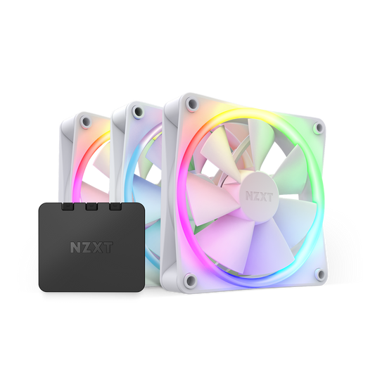 NZXT F120RGB - 120MM RGB LIQUID COOLER HEATSINK FANS - TRIPLE (WHITE) RF-R12TF-W1