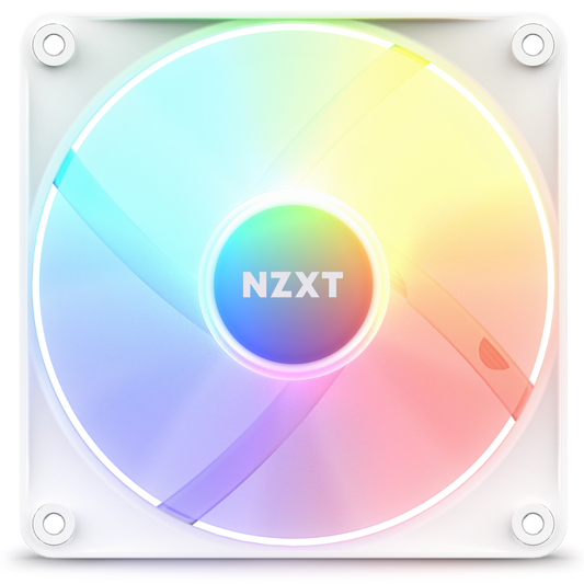 NZXT F120RGB CORE - 120MM HUB-MOUNTED RGB FAN - SINGLE PACK (WHITE)-RF-C12SF-W1