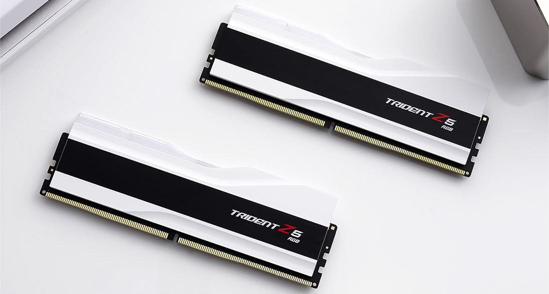 GSKILL MEMORY F5-6000J3636F16GX2-TZ5RW- 16GB X 2 6000MHZ TRIDENT Z RGB CL 36 WHITE