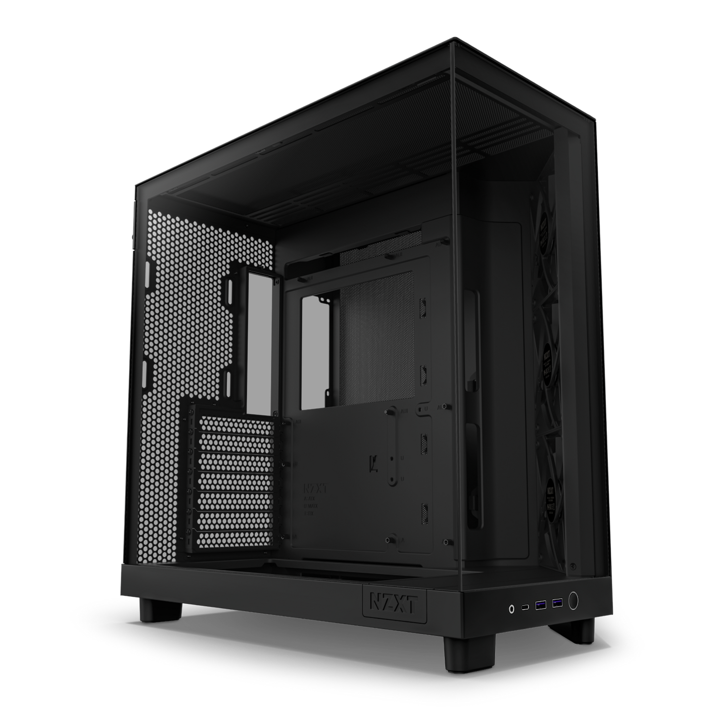 NZXT CHASSIS H6 FLOW (2023) COMPACT DUAL-CHAMBER ATX CASE W/O PSU - ALL BLACK-CC-H61FB-01