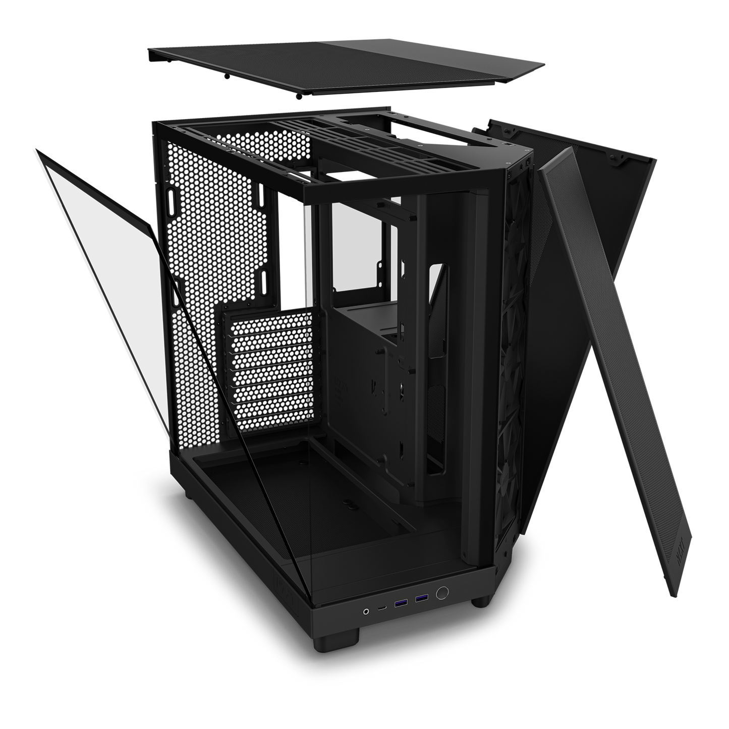 NZXT CHASSIS H6 FLOW (2023) COMPACT DUAL-CHAMBER ATX CASE W/O PSU - ALL BLACK-CC-H61FB-01