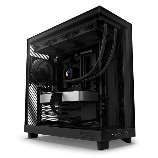 NZXT CHASSIS H6 FLOW (2023) COMPACT DUAL-CHAMBER ATX CASE W/O PSU - ALL BLACK-CC-H61FB-01