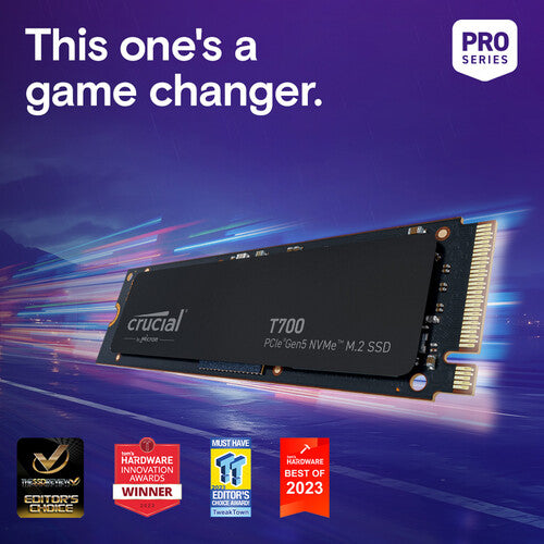 Crucial T700 2TB PCIe Gen5 NVMe M.2 SSD CT2000T700SSD3