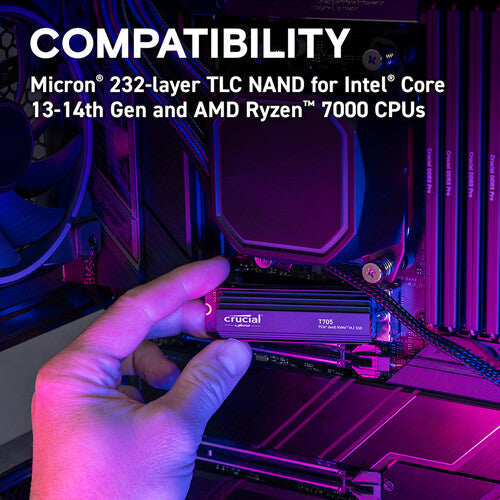 CRUCIAL T705 2TB PCIE GEN5 NVME M.2 SSD WITH HEATSINK CT2000T705SSD5