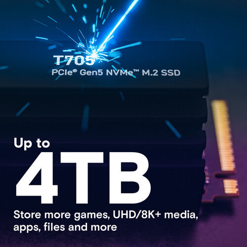 CRUCIAL T705 2TB PCIE GEN5 NVME M.2 SSD WITH HEATSINK CT2000T705SSD5