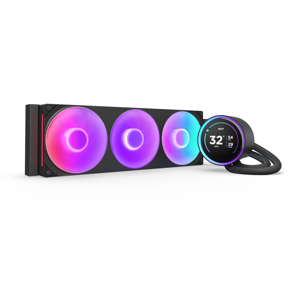 NZXT KRAKEN ELITE 360 RGB V2 - 360MM AIO LIQUID COOLERW/ DISPLAY AND RGB CORE FAN - SINGLE FRAME (BLACK)- RL-KR36E-B2