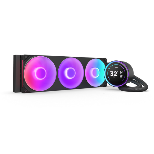 NZXT KRAKEN ELITE 360 RGB V2 - 360MM AIO LIQUID COOLERW/ DISPLAY AND RGB CORE FAN - SINGLE FRAME (BLACK)- RL-KR36E-B2