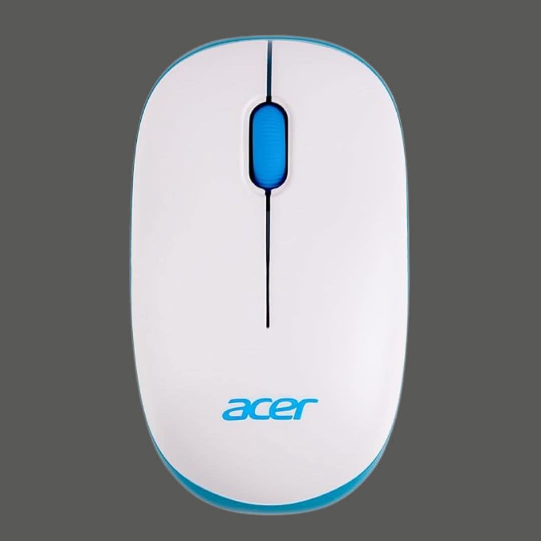 Acer White and Blue Wireless Mouse