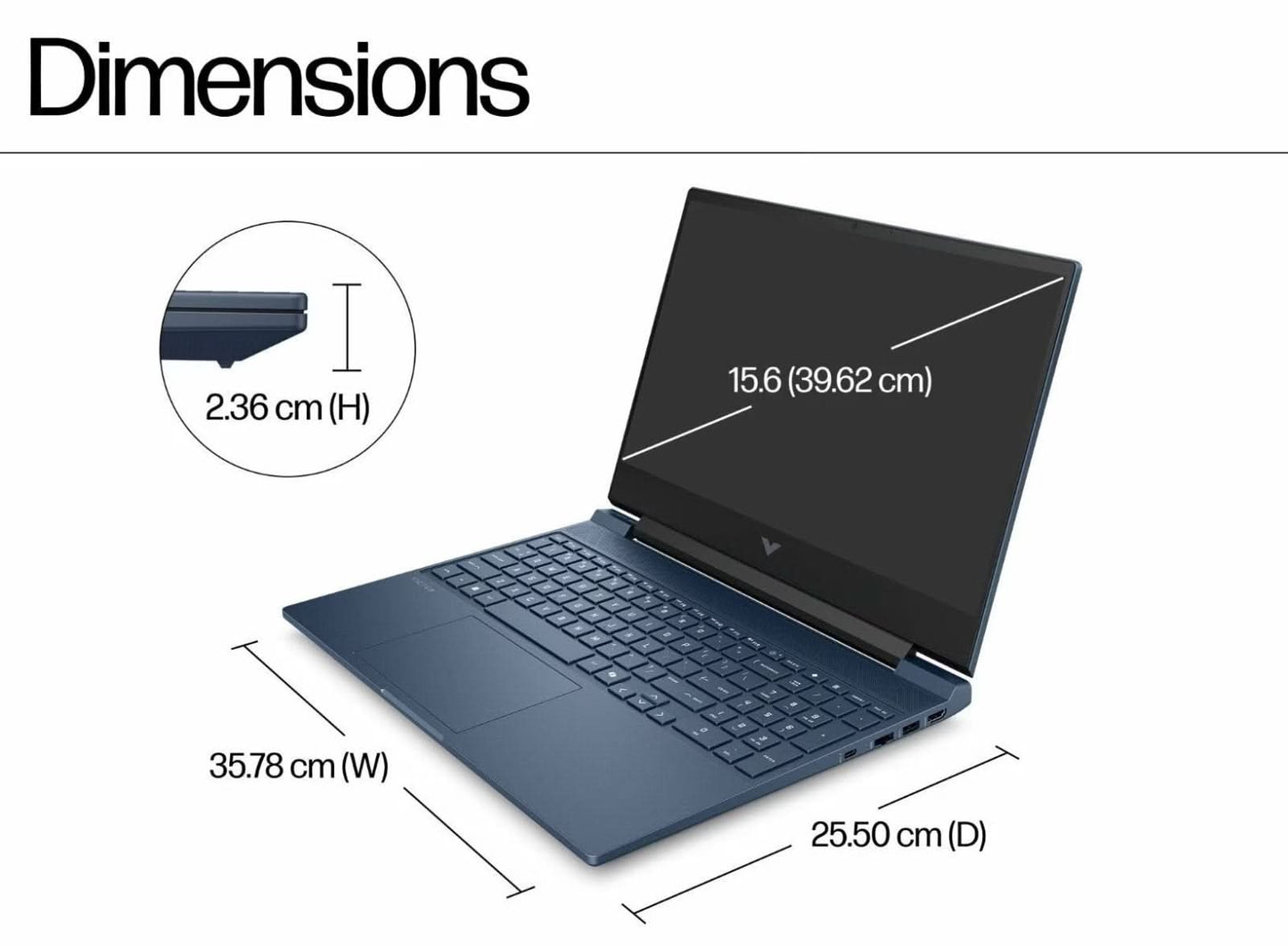 HP Victus 15-FA2504TX 15.6 Inch Gaming Laptop, Intel Core 5 210H, 24GB RAM, 512GB SSD, GeForce RTX 4050 6GB, Windows 11 Home, Microsoft Office 2024, Blue