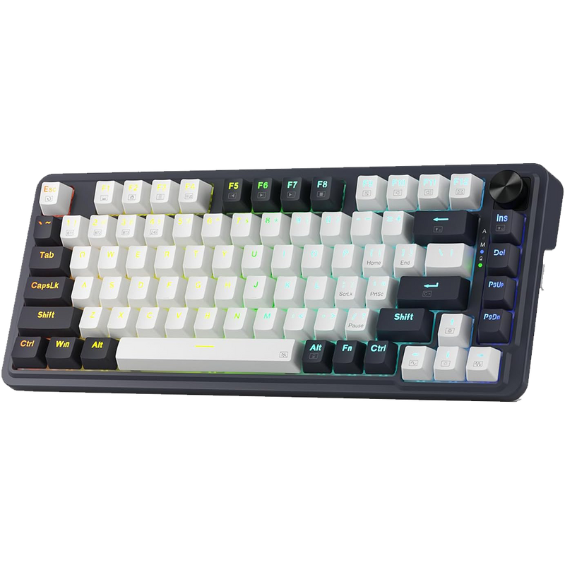Redragon Ucal Pro K673 Pro 75% Mechanical Keyboard White and Black (Linear Red Switch)