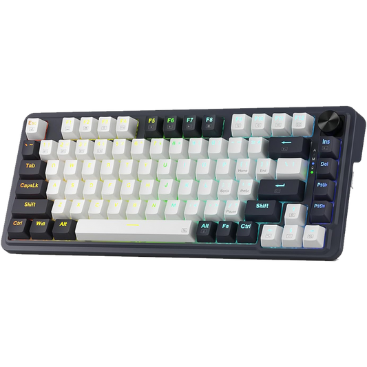 Redragon Ucal Pro K673 Pro 75% Mechanical Keyboard White and Black (Linear Red Switch)