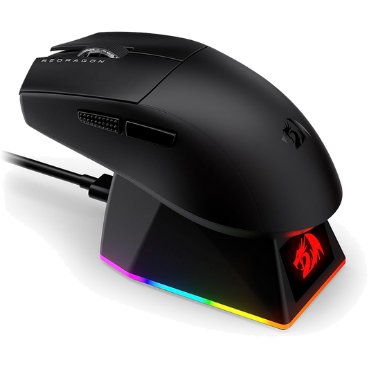 Redragon King Ultra M999 Tri-Mode Wireless Gaming Mouse with Magnetic RGB Charging Dock, 45000 DPI, Black