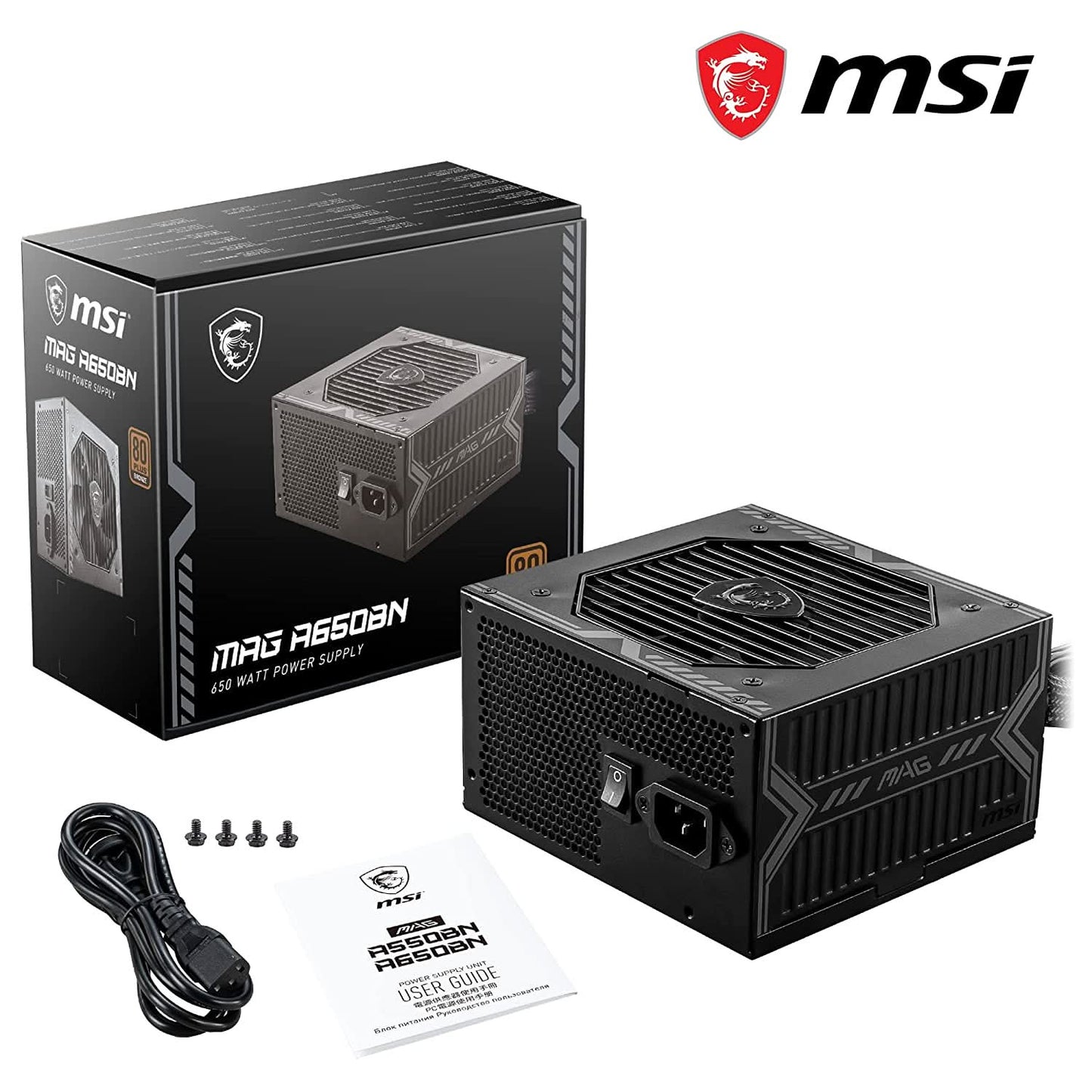 MSI 650W MAG A650BN 80 PLUS BRONZE NON MODULAR SMPS