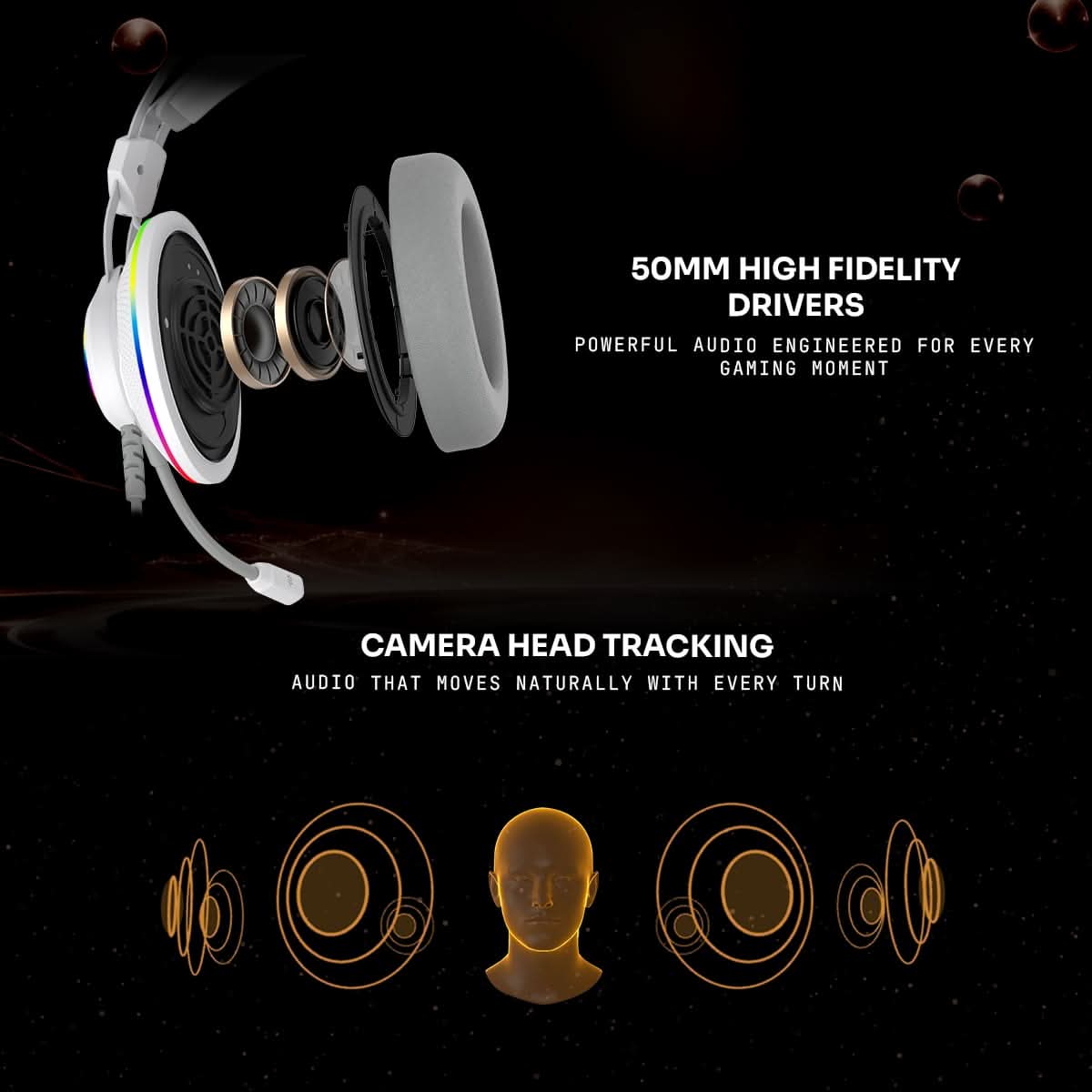 Cosmic Byte Proteus X 7.1.4 Surround Wired Gaming Headset White