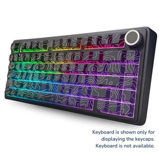 Aula Leobog PBT Black Contour Sublimation Keycaps 80 Qty, Compatible With All Aula F75 Keyboard Series, Black Contour (BCK)