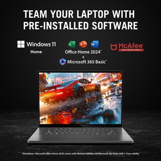 Zeph G16, INTEL ARL H Core™ Ultra 9/RTX5080 16GB/LPDDR5X 32GB/2TB PCIE G4 SSD/16.0 OLED WQXGA GLARE CG,400NITS(HDR 500NITS),DCI-P3:100%(240HZ),NB(QR)/Backlit Chiclet Keyboard 1-Zone RGB With Copilot key/90WHrs, 4S1P, OFFICE HOME 2024 (IN)+M365 BASIC/Gray