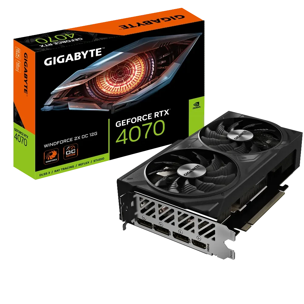 GIGABYTE GEFORCE RTX 4070 WINDFORCE OC 12G GRAPHICS CARD N4070WF2OC-12GD