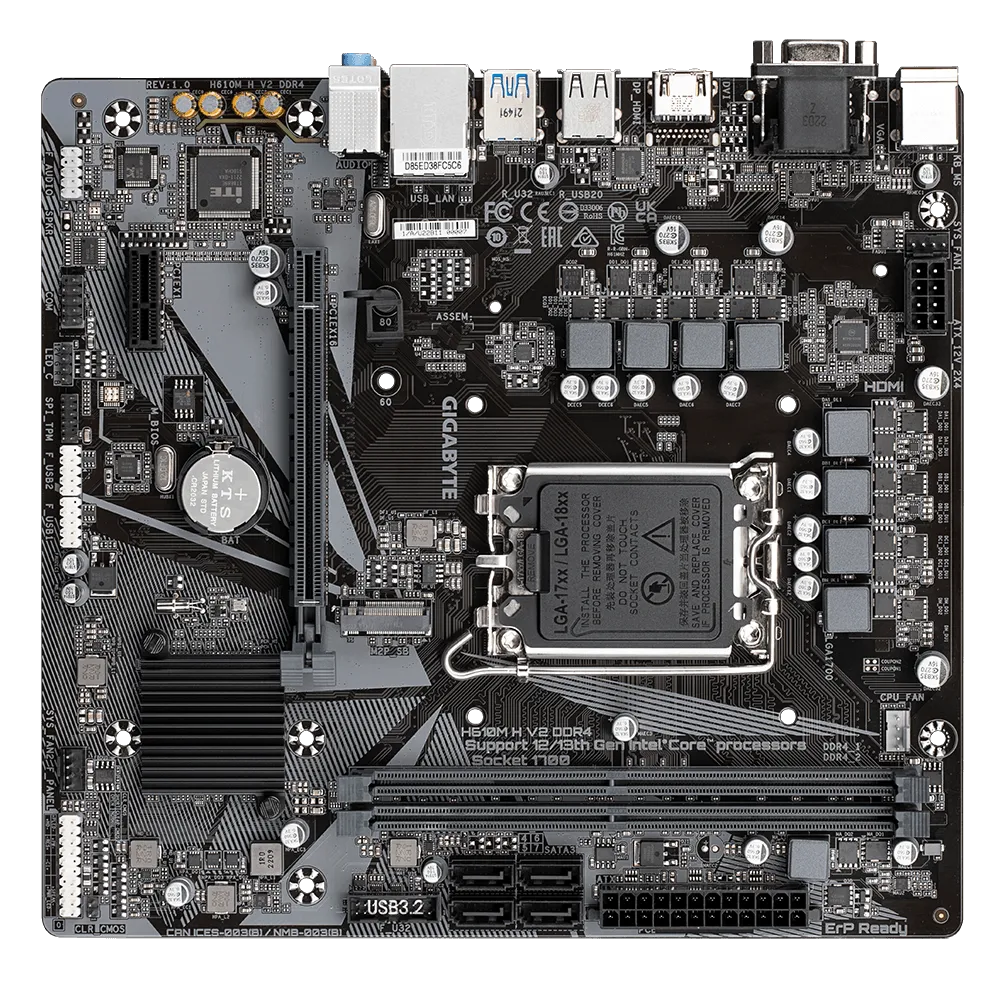 GIGABYTE GA-H610M-H V2 DDR4 INTEL LGA1700 MOTHERBOARD
