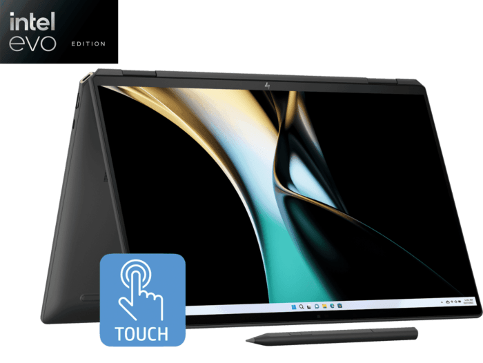 HP SPECTRE X360, ENHANCED BY AI, INTEL CORE ULTRA 7 155H, 16-INCH (40.6 CM), OLED 400 NITS 120HZ, 32GB, 2TB SSD, TOUCH W/PEN, 9MP IR CAMERA W/SHUTTER, POLY STUDIO (WIN 11, BLACK, 1.95 KG), AA0665TU