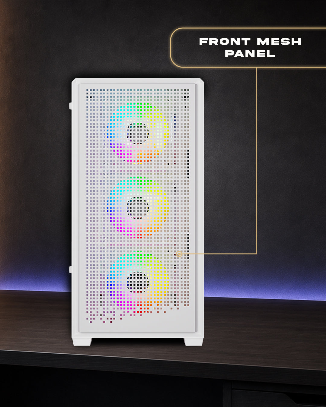 TAG Gamerz Nebula Gaming Mid Tower Cabinet White