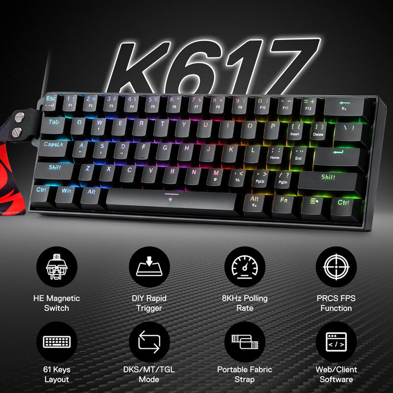 Redragon FIZZ K617 Magnetic Hall Effect Gaming Keyboard