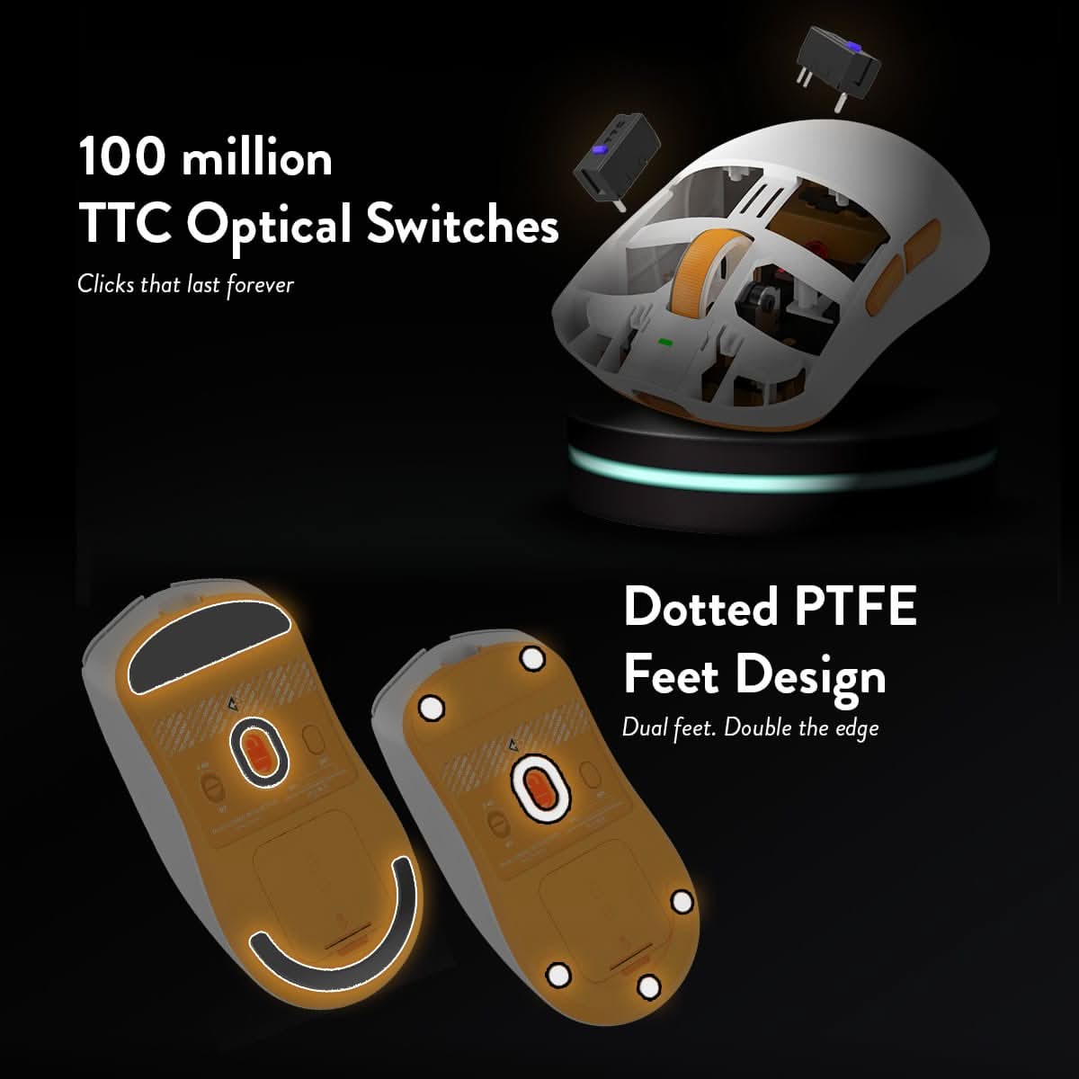 Cosmic Byte Aether Tri Mode Gaming Mouse, PixArt 3311 Sensor, Optical Switches, Replaceable Battery, White