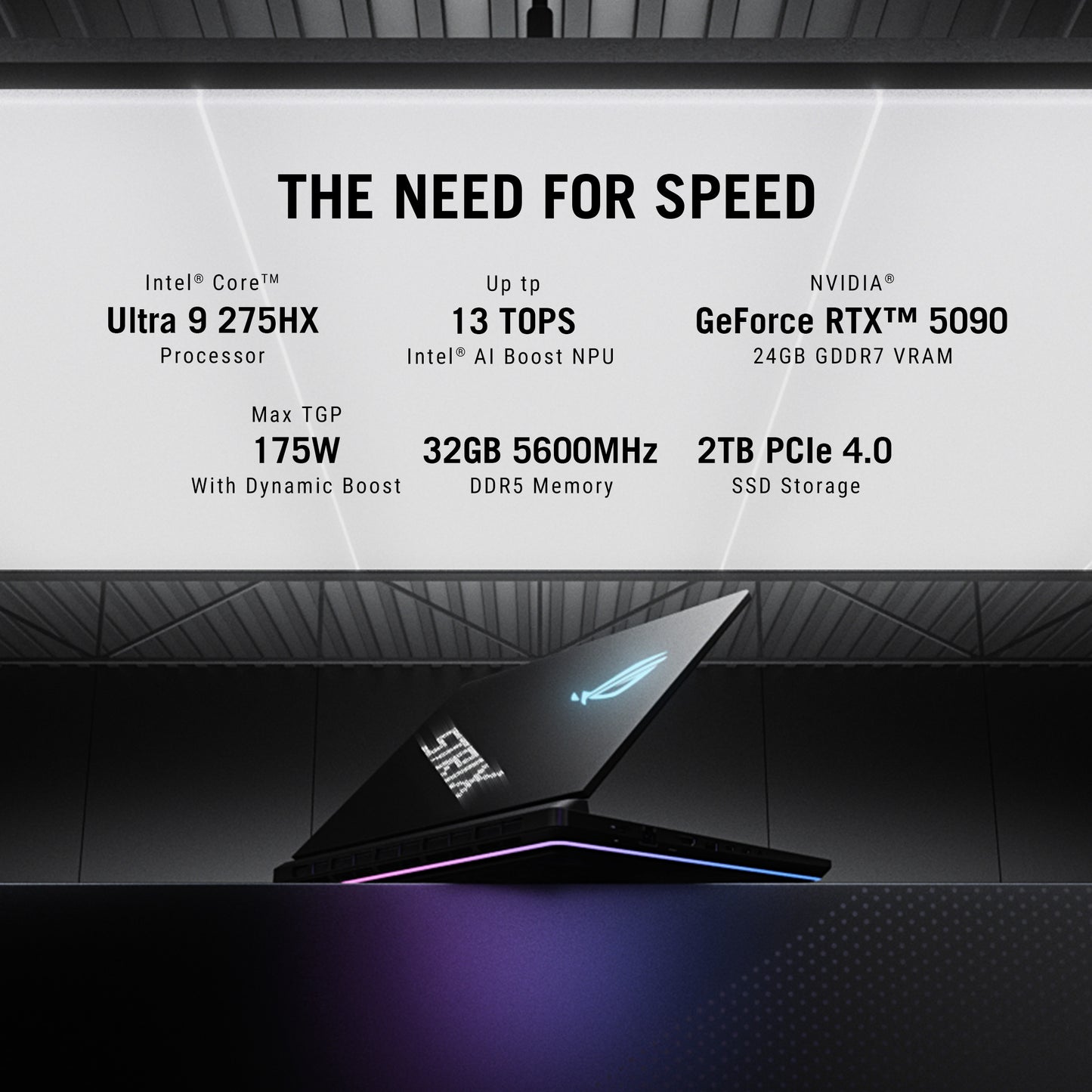 ASUS ROG STRIX SCAR 16, GAMING LAPTOP, INTEL CORE ULTRA 9 275HX, RTX 5090 GPU (32GB/2TB/40.64 CMS (16) 2.5K/WINDOWS 11 HOME/OFFICE HOME 2024 + M365 BASIC (1 YEAR VALIDITY) G635LX-RW158WS