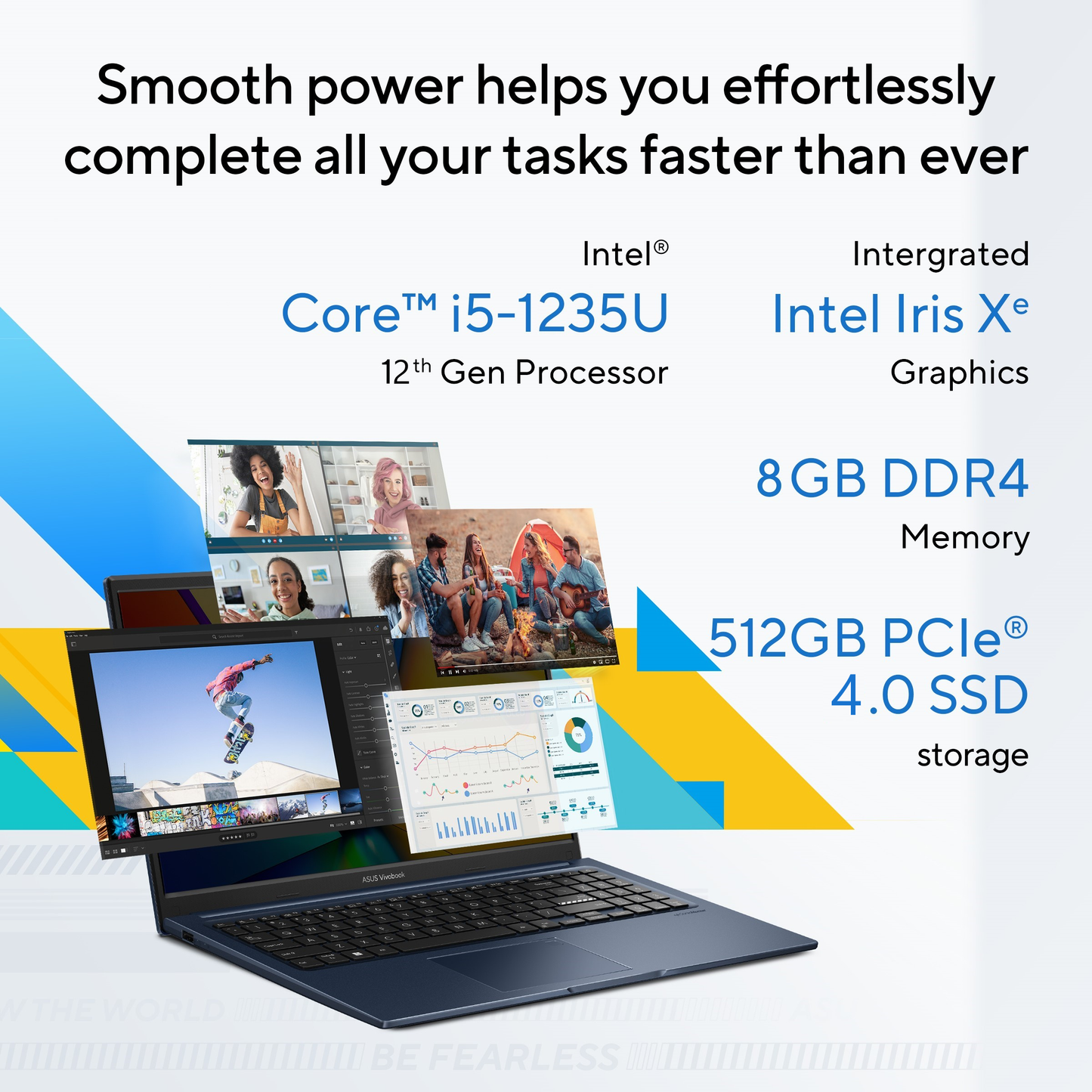ASUS VIVOBOOK 15 X1504ZA-NJ520WS LAPTOP (12TH GEN CORE I5/ 8GB/ 512GB SSD/ WIN11 HOME)