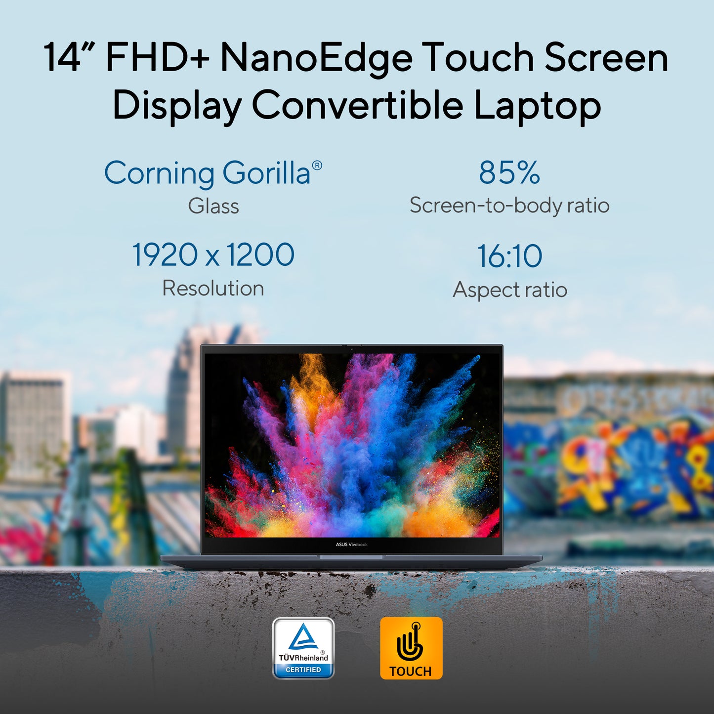 ASUS Vivobook S14 Flip, 2-in-1 Laptops,Intel Core i5-13420H (16GB/512GB/Intel UHD Graphics/14.0 inch WUXGA Tch/Windows 11 Home/Office Home 2024 + M365 Basic (1 Year Validity)*) TP3402VAO-LZ619WS