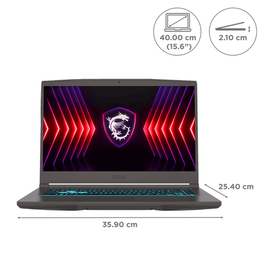 MSI Thin 15 B13UC-3231IN Intel Core i5 13th Gen Gaming Laptop (16GB, 512GB SSD, Windows 11 Home, 4GB Graphics, 15.6 inch 144 Hz Full HD Display, NVIDIA GeForce RTX 3050, MS Office Home 2021, Cosmos Gray, 1.86 KG)
