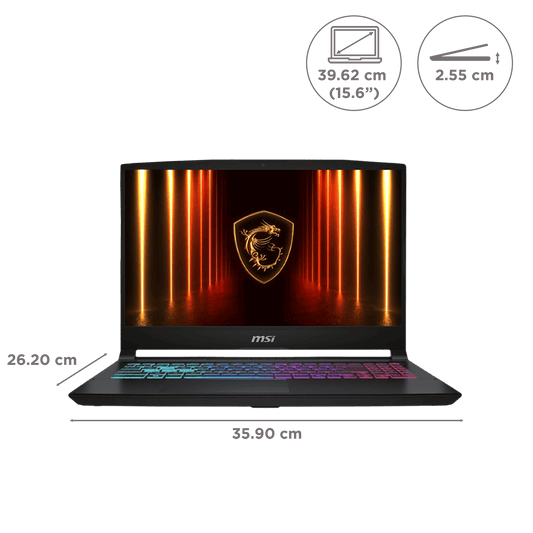 MSI Katana 15 HX B14WEK-642IN Intel Core i5 14th Gen Gaming Laptop 16GB, 512GB SSD, Windows 11 Home, 8GB Graphics, 15.6 inch 144 Hz Full HD Display, NVIDIA GeForce RTX 5050, MS Office Home 2024, Black, 2.55 KG