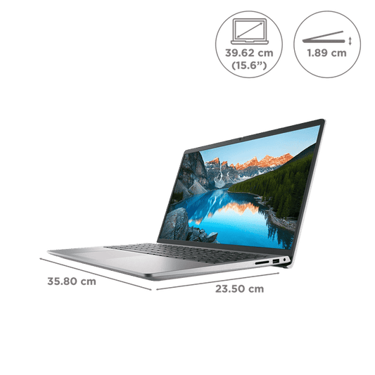 Dell Inspiron 15 DC15255 Laptop, AMD Ryzen 5 7530U, 16GB RAM, 512GB SSD, 15.6 Inch FHD Display, Windows 11, Microsoft Office 2024, Silver