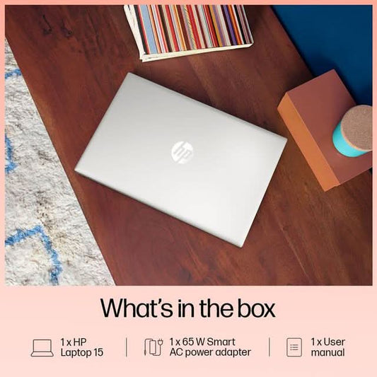 HP 15-FD0623TU 15.6 Inch FHD Laptop, Intel Core i3-1315U, 8GB RAM, 512GB SSD, Windows 11 Home, Microsoft Office 2024, Silver
