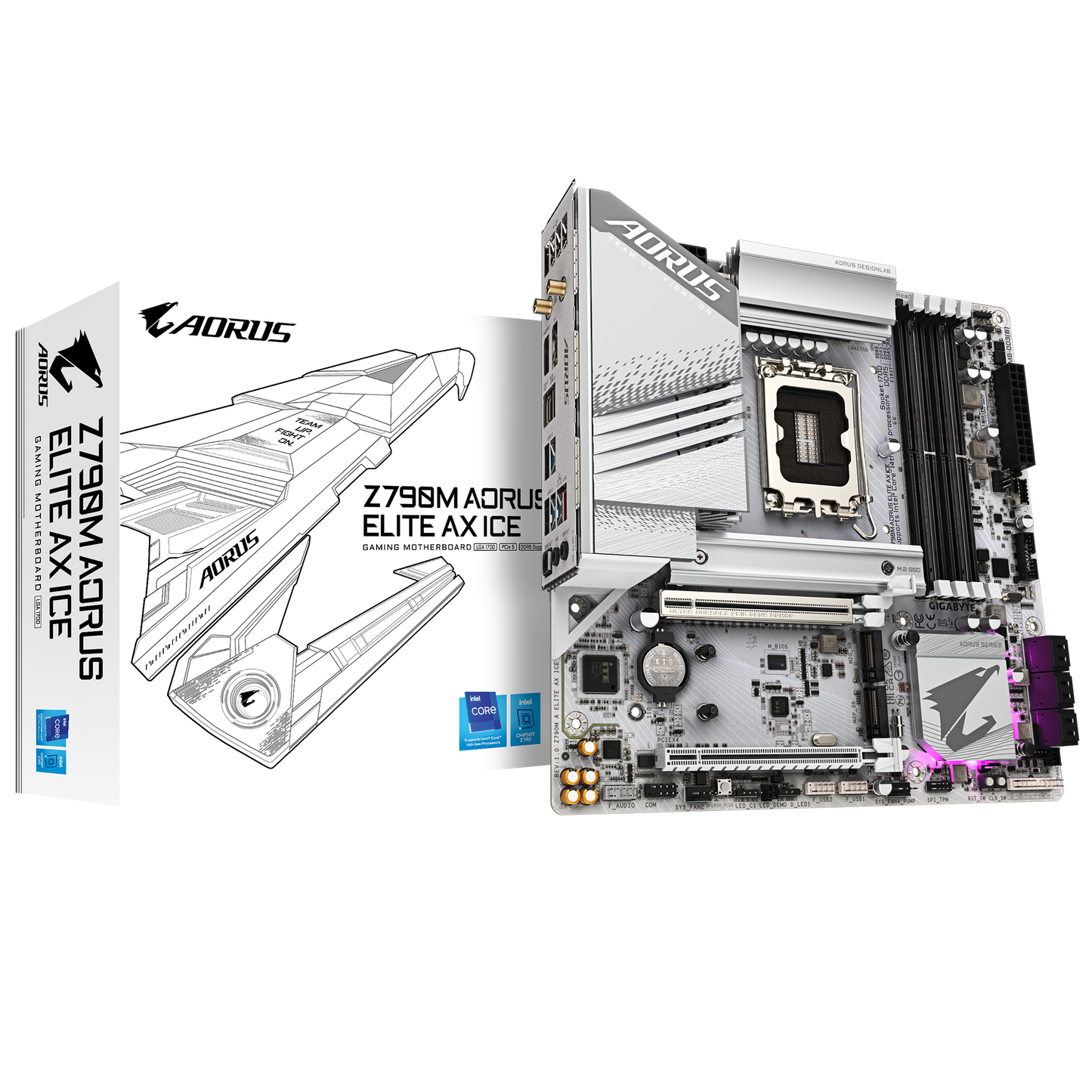 GIGABYTE Z790M AORUS ELITE AX ICE DDR5 MOTHERBOARD