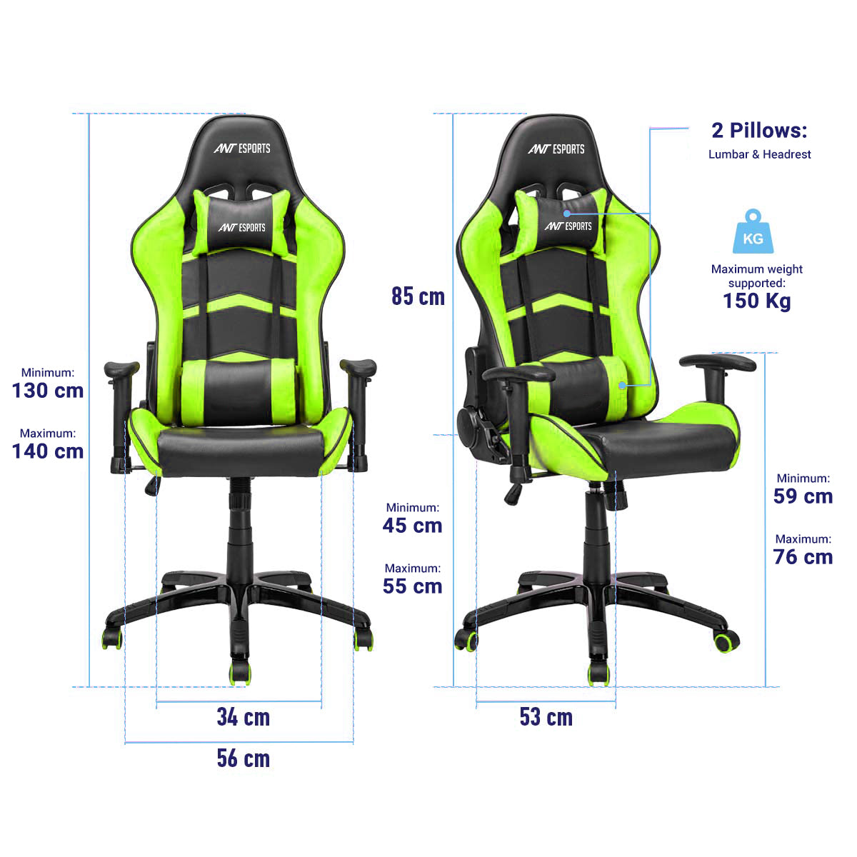 ANT ESPORTS Chair 9077 - Black & Green