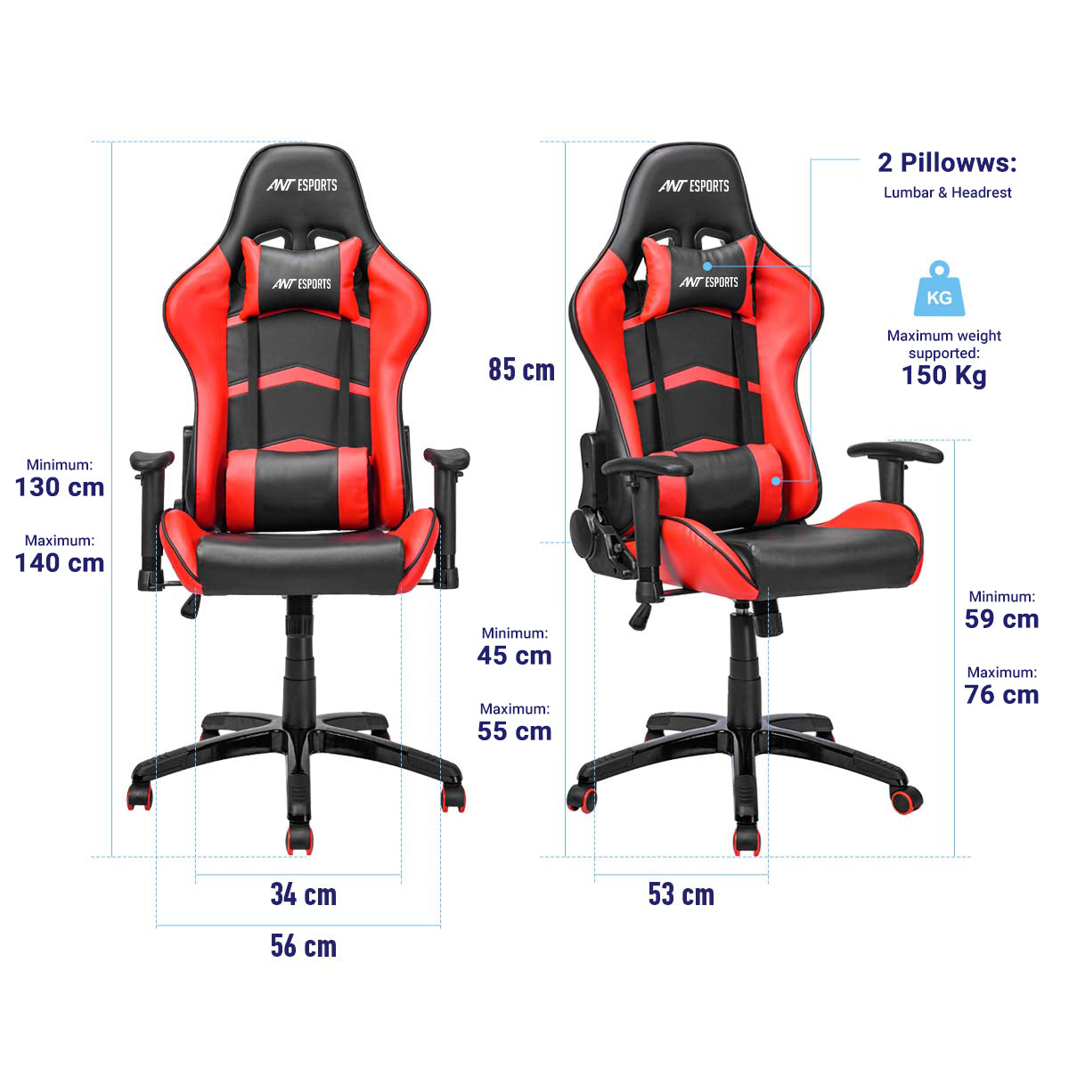 ANT ESPORTS Chair 9077 - Black & Red