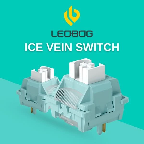 AULA LEOBOG Ice Vein Linear Mechanical Switch – Ultra-Smooth, Pre-Lubed, Hot-Swappable, Ideal for Custom Keyboards (100pcs)