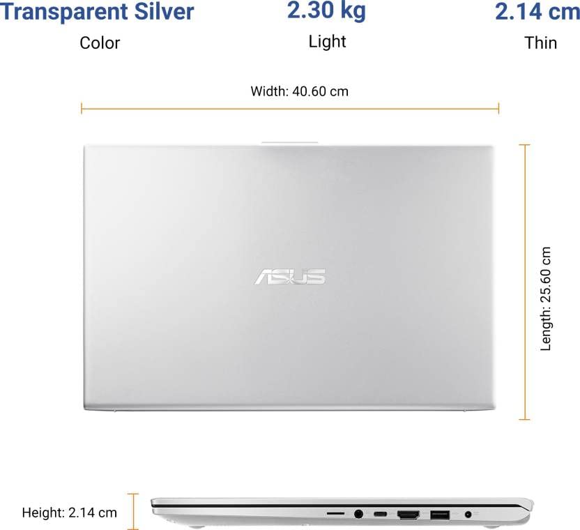 ASUS AMD VIVOBOOK ULTRA 17 RYZEN 5 HEXA CORE - (8 GB/1 TB HDD/256 GB SSD/WINDOWS 10 HOME) M712UA-AU501TS THIN AND LIGHT LAPTOP (17.3 INCHES, TRANSPARENT SILVER, 2.30 KG, WITH MS OFFICE)