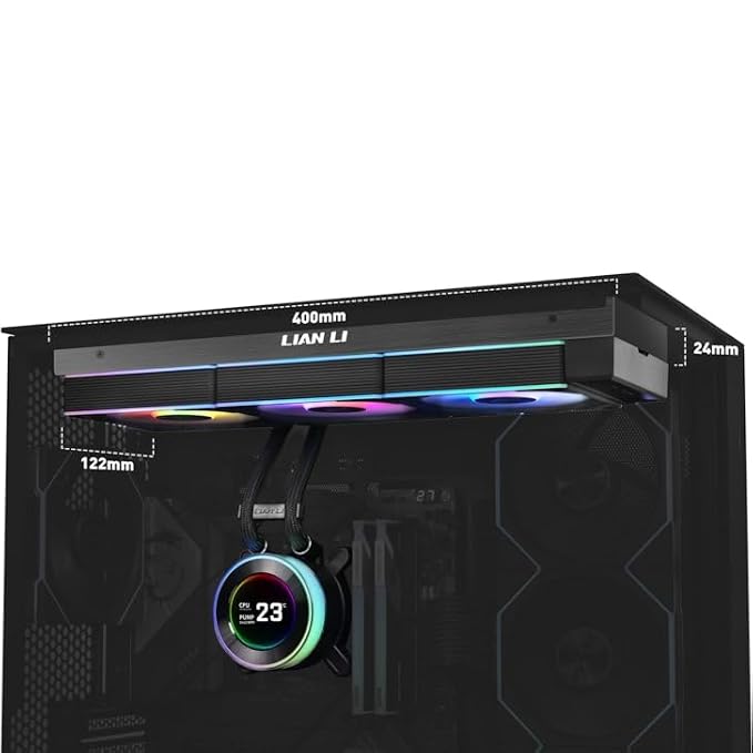 LIAN LI HYDROSHIFT II LCD-C 360CL BLACK RGB CPU LIQUID COOLER (G89.GHS2LCD36RB.IN)